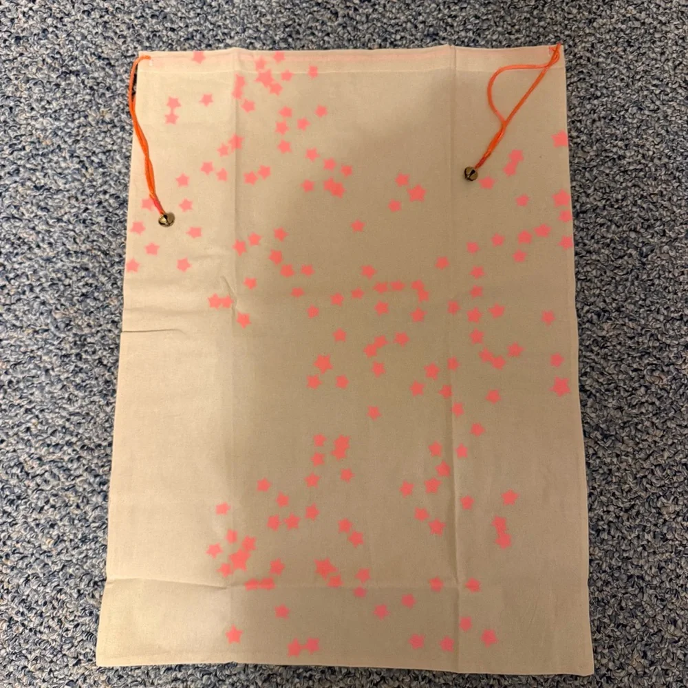 NEW FREE PEOPLE Large Gift Bag Pink Stars